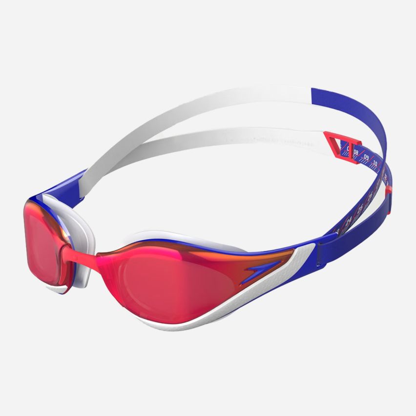 Speedo Schwimmbrille Fastskin Pure Focus flame red/true gespiegelt 