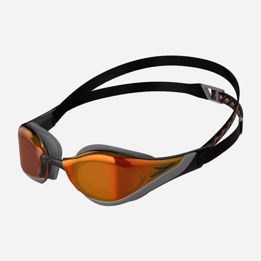 Speedo Schwimmbrille Fastskin Pure Focus black/fire orange gespiegelt