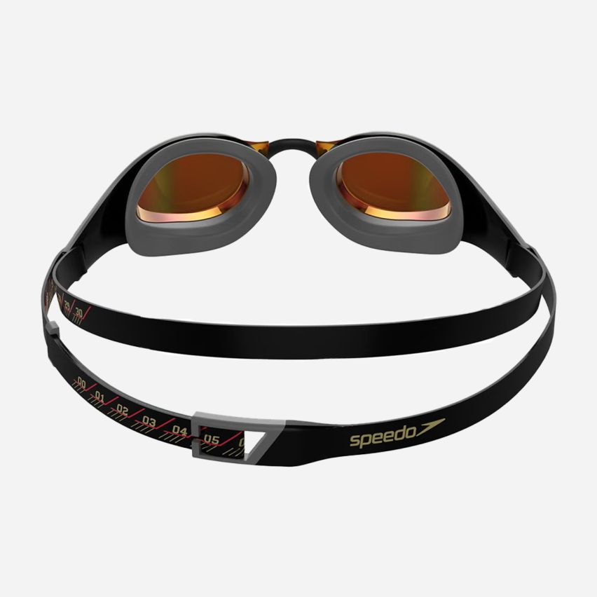 Speedo Schwimmbrille Fastskin Pure Focus black/fire orange gespiegelt