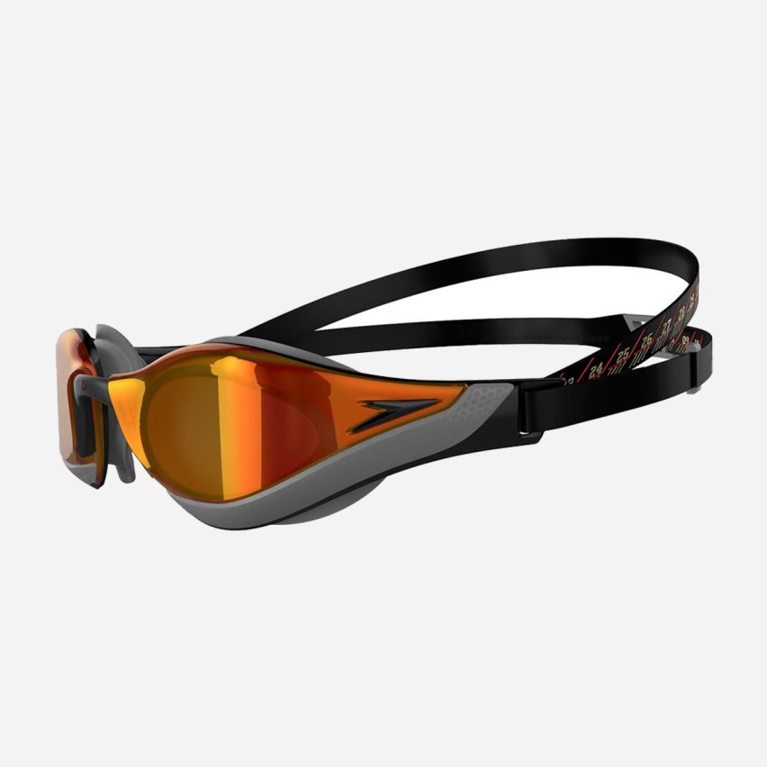 Speedo Schwimmbrille Fastskin Pure Focus black/fire orange gespiegelt